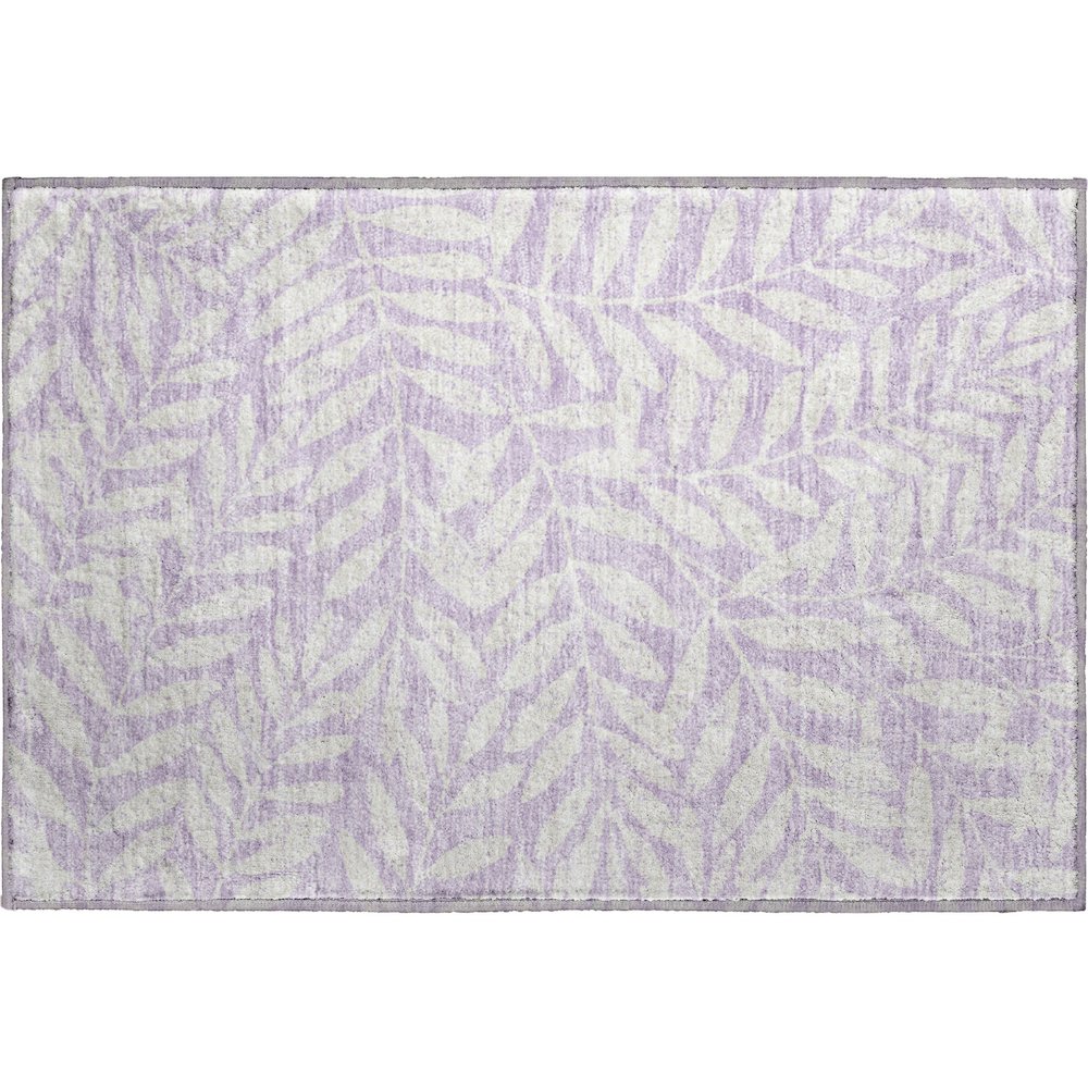 Premium Machine Washable Mayfield AMF899 Lavender 1'8" x 2'6" Rug. Picture 1