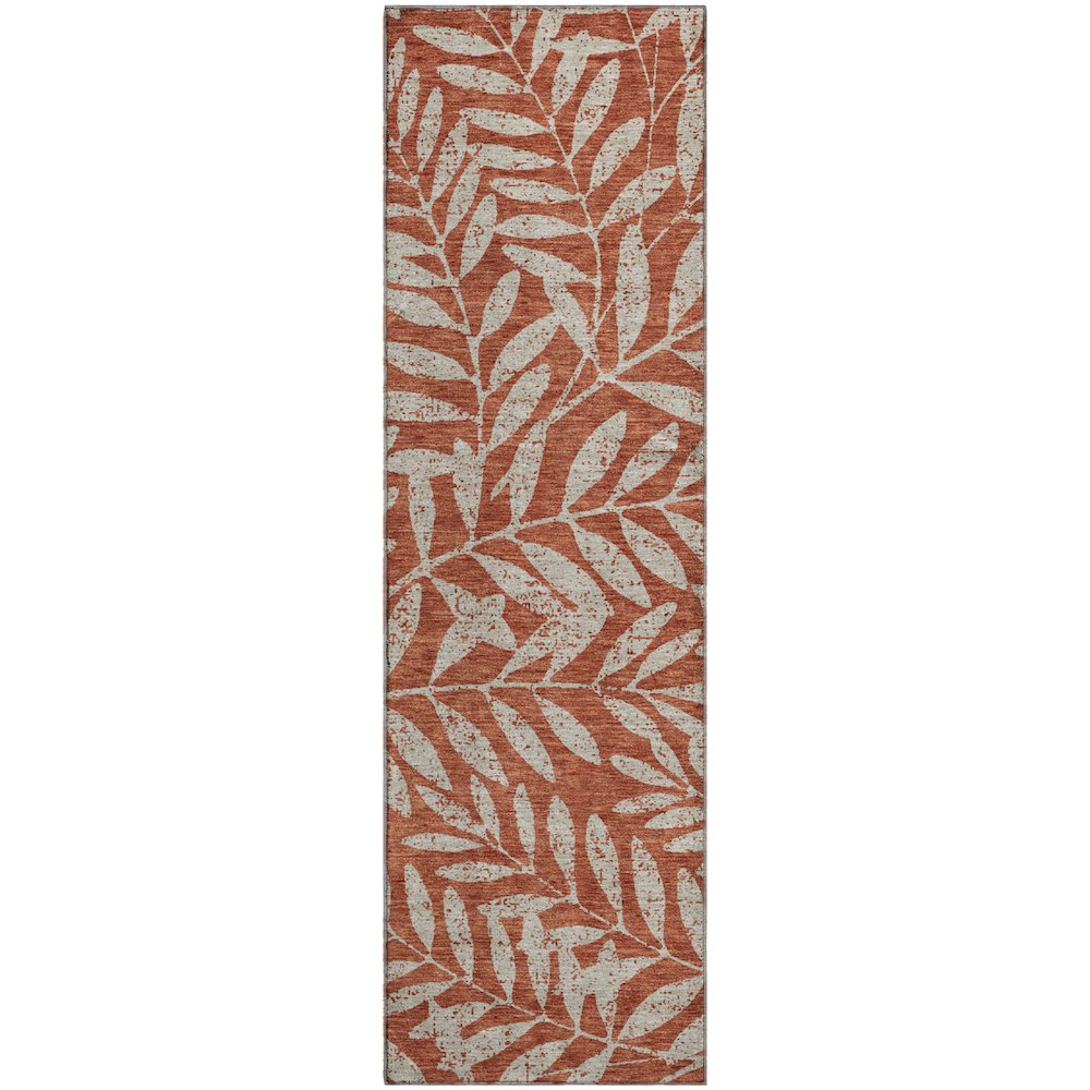Premium Machine Washable Mayfield AMF899 Paprika 2'3" x 7'6" Runner Rug. Picture 1