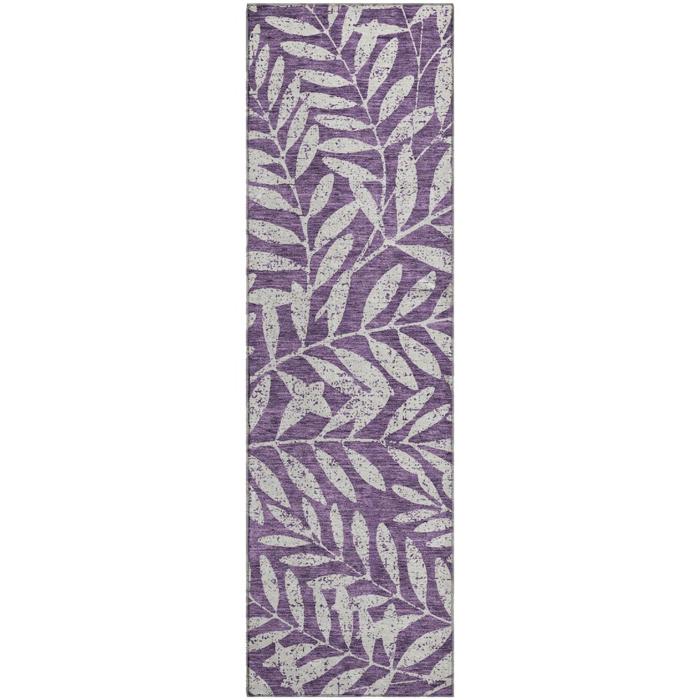Premium Machine Washable Mayfield AMF899 Purple 2'3" x 7'6" Runner Rug. Picture 1