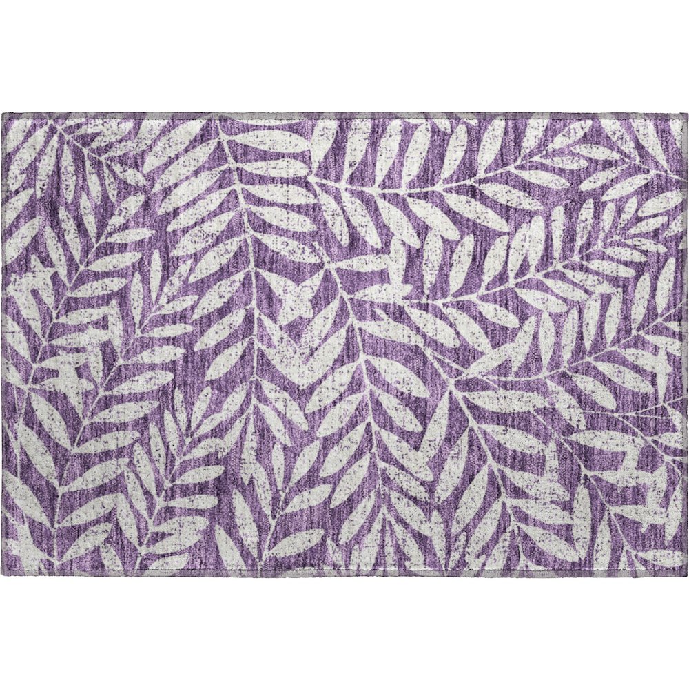 Premium Machine Washable Mayfield AMF899 Purple 1'8" x 2'6" Rug. Picture 1