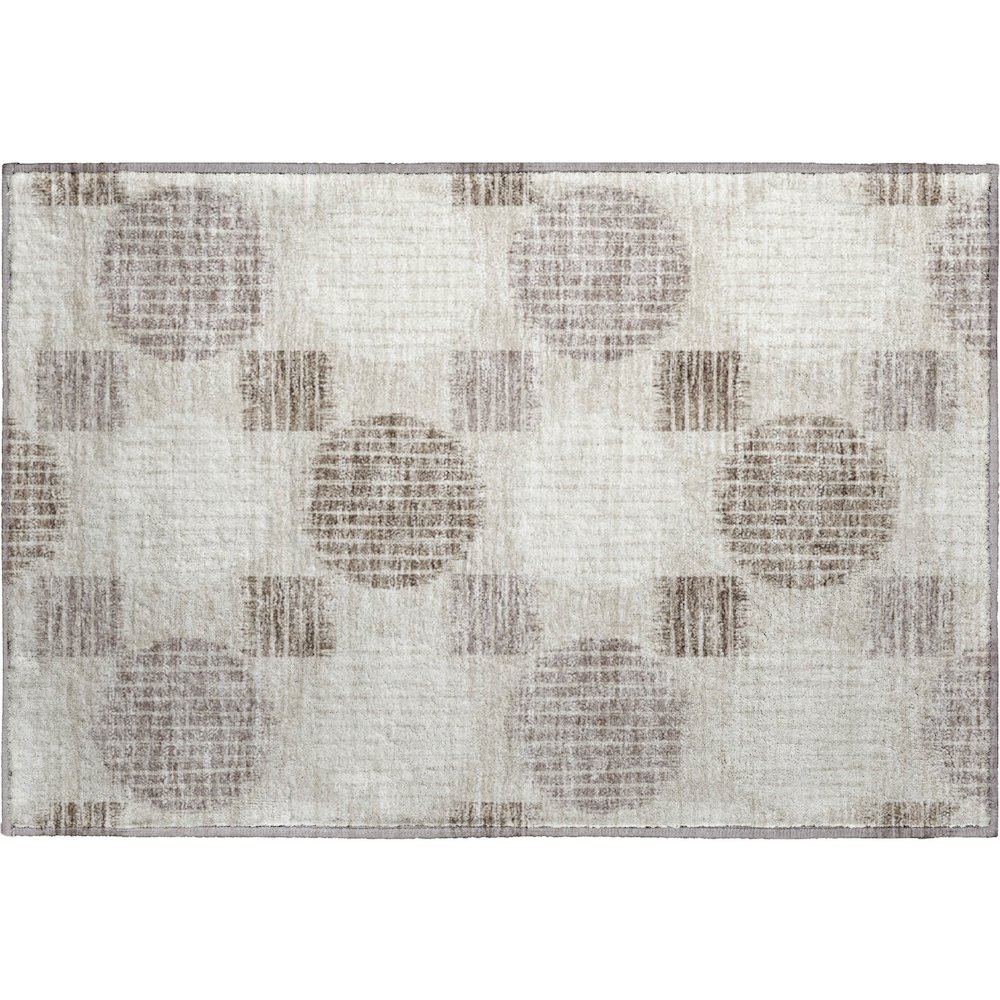 Premium Machine Washable Mayfield AMF900 Beige 1'8" x 2'6" Rug. Picture 1