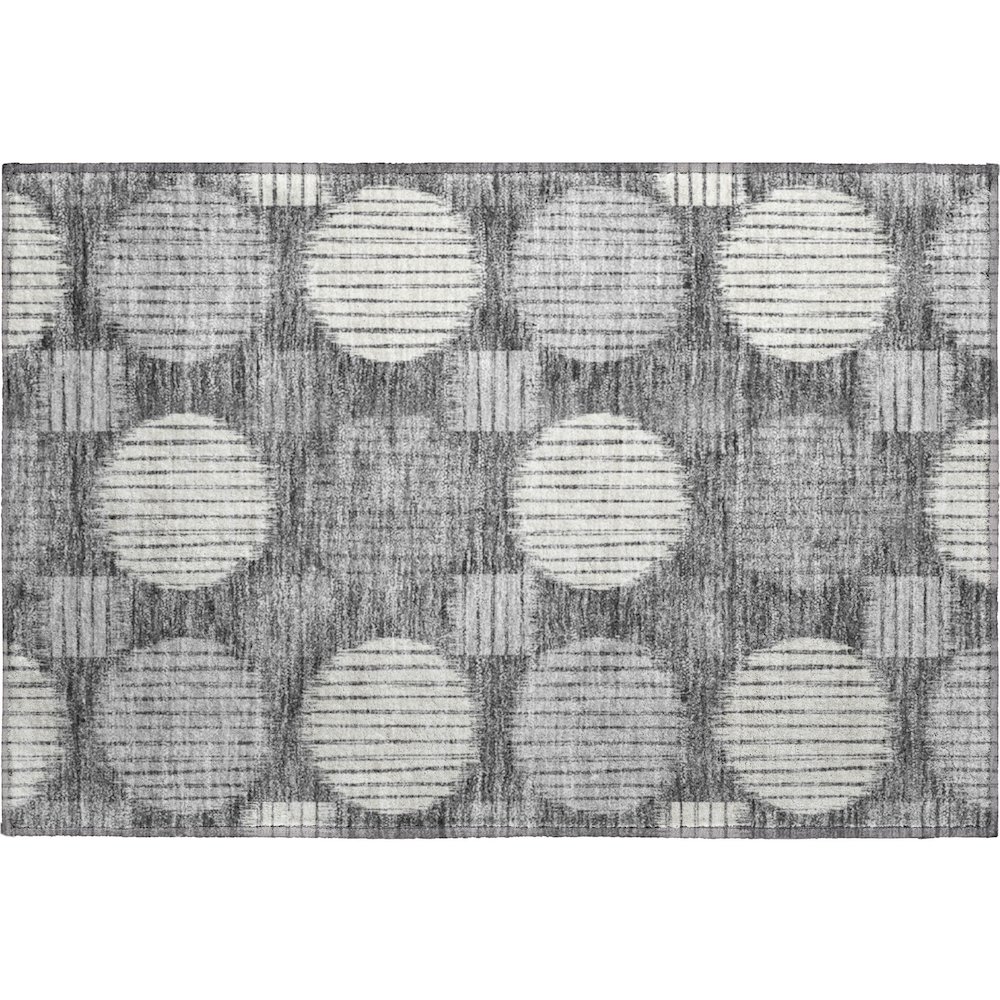 Premium Machine Washable Mayfield AMF900 Charcoal 1'8" x 2'6" Rug. Picture 1