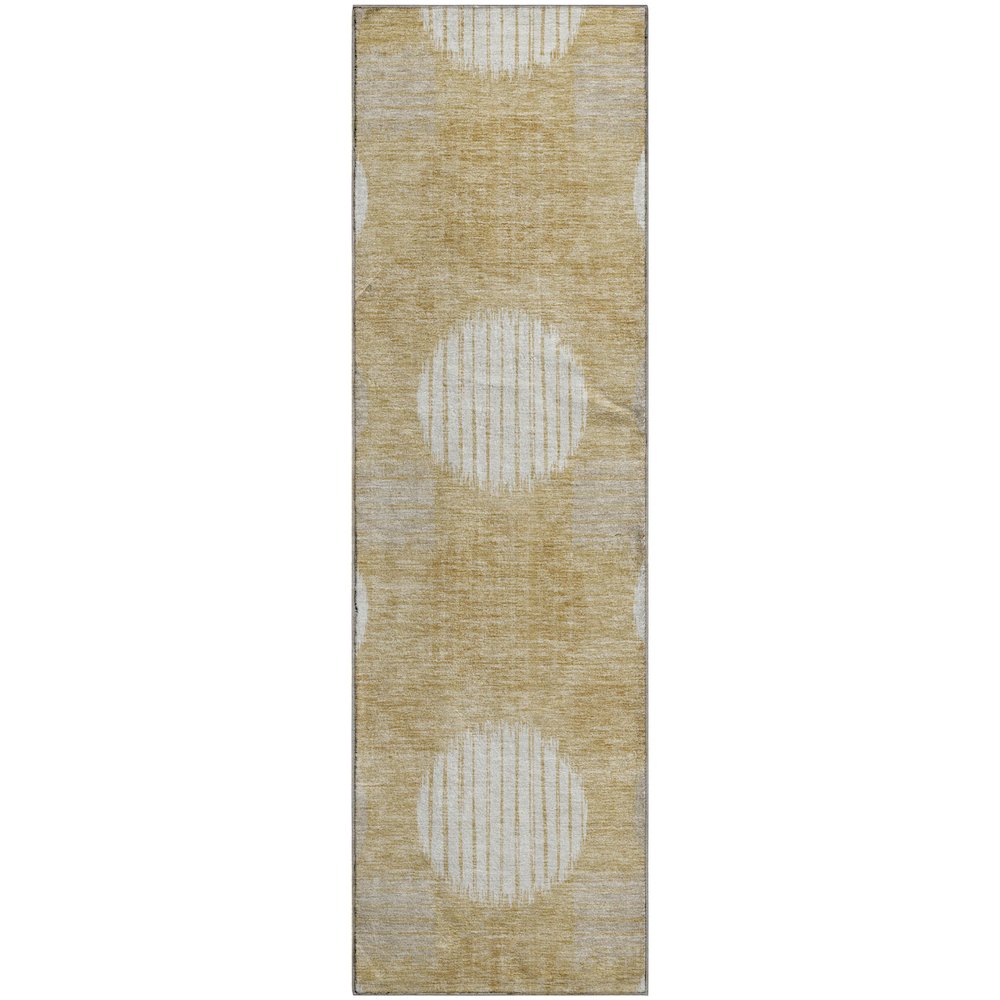 Premium Machine Washable Mayfield AMF900 Gold 2'3" x 7'6" Runner Rug. Picture 1