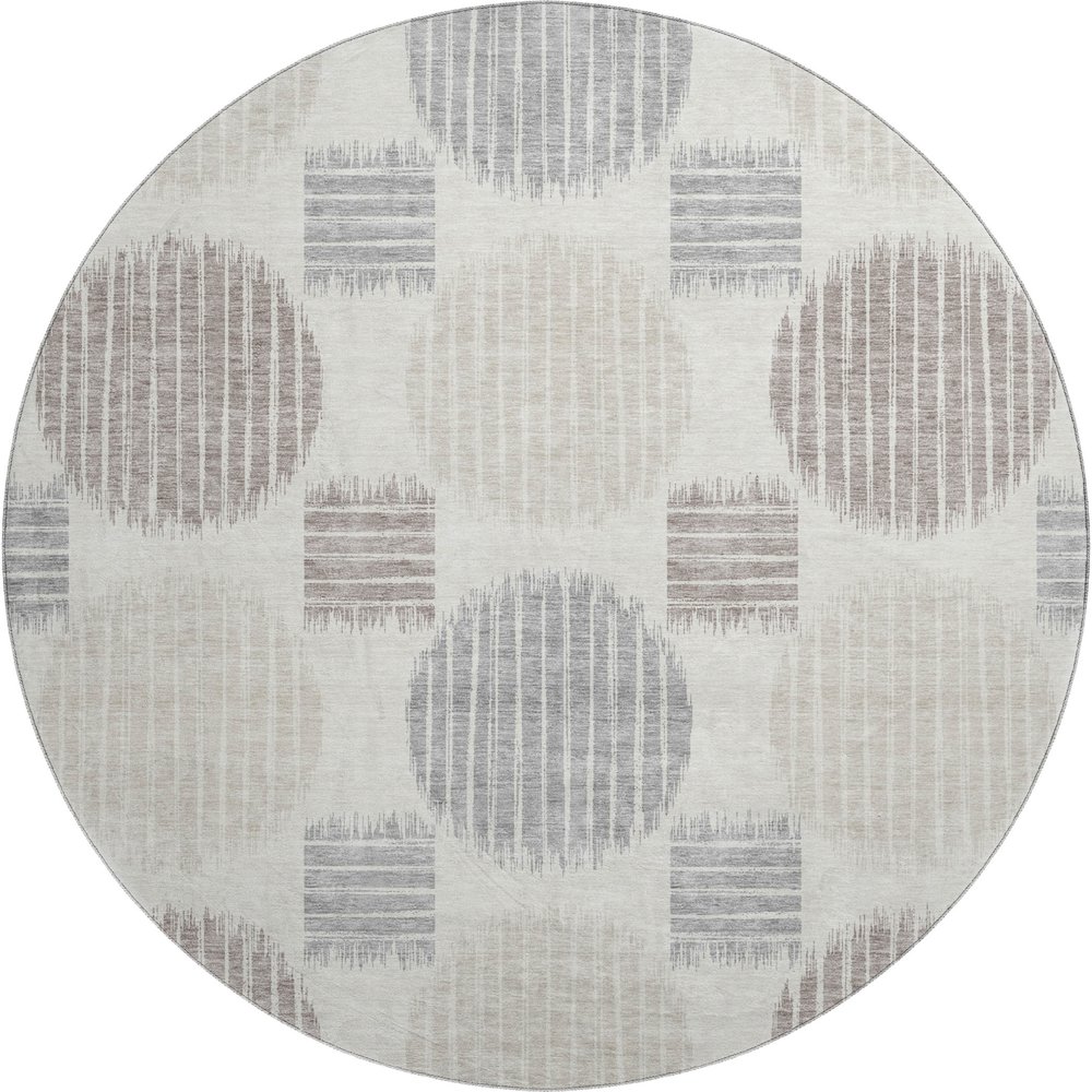 Premium Machine Washable Mayfield AMF900 Ivory 8' x 8' Round Rug. Picture 1