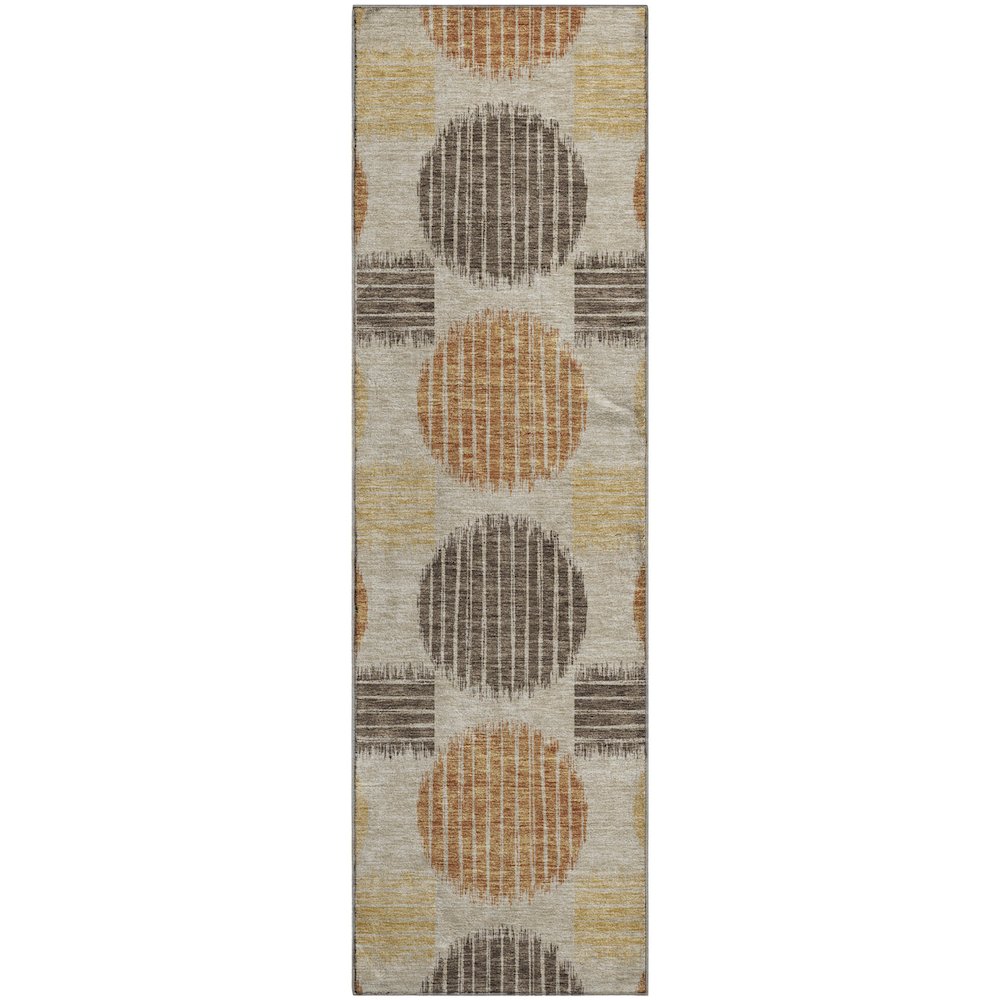 Premium Machine Washable Mayfield AMF900 Tan 2'3" x 7'6" Runner Rug. Picture 1