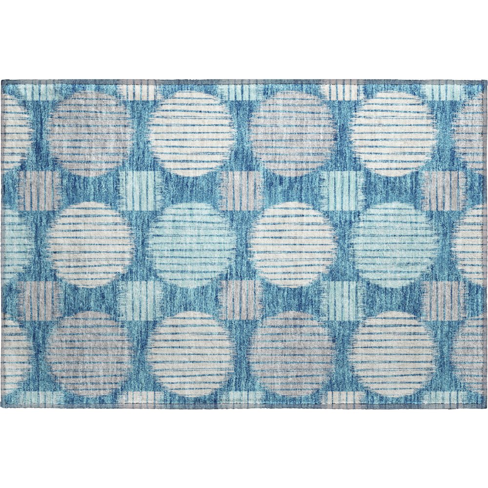 Premium Machine Washable Mayfield AMF900 Teal 1'8" x 2'6" Rug. Picture 1