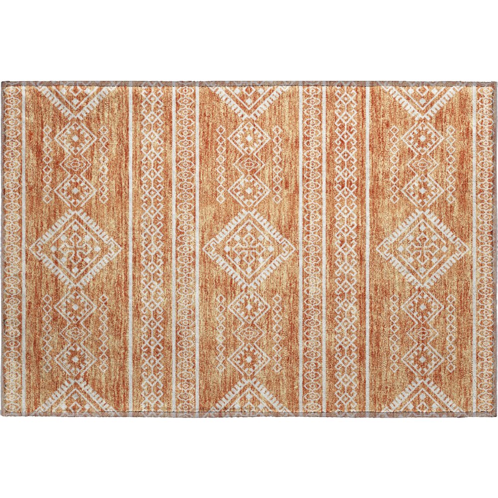 Premium Machine Washable Mayfield AMF901 Copper 1'8" x 2'6" Rug. Picture 1