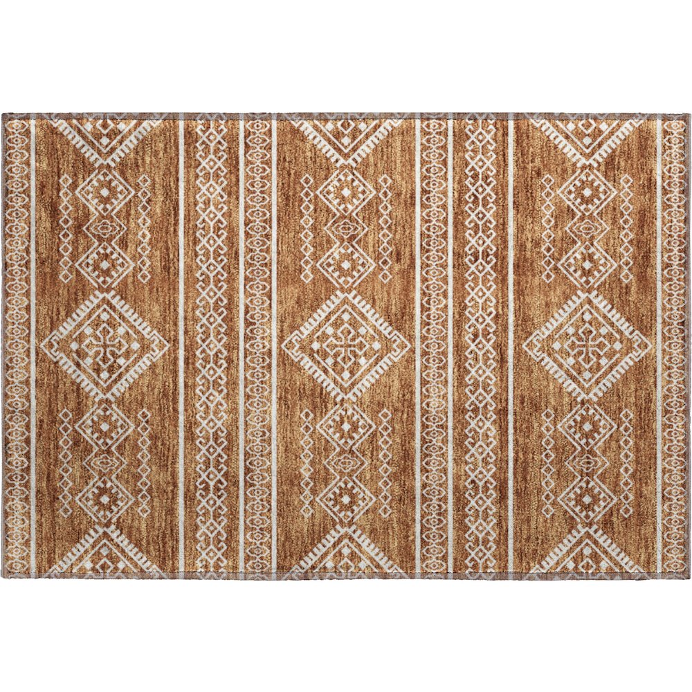 Premium Machine Washable Mayfield AMF901 Paprika 1'8" x 2'6" Rug. Picture 1