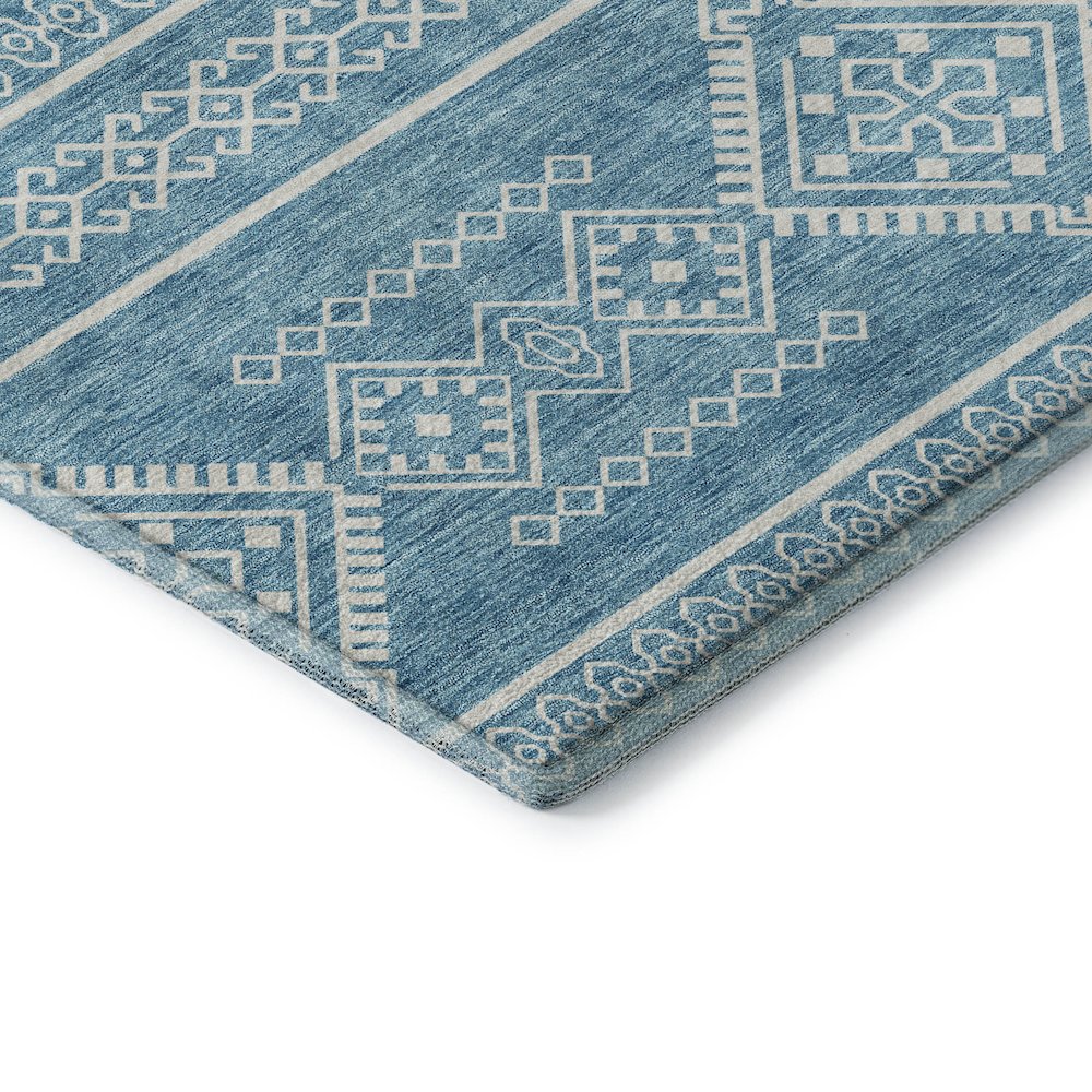 Premium Machine Washable Mayfield AMF901 Teal 1'8" x 2'6" Rug. Picture 3