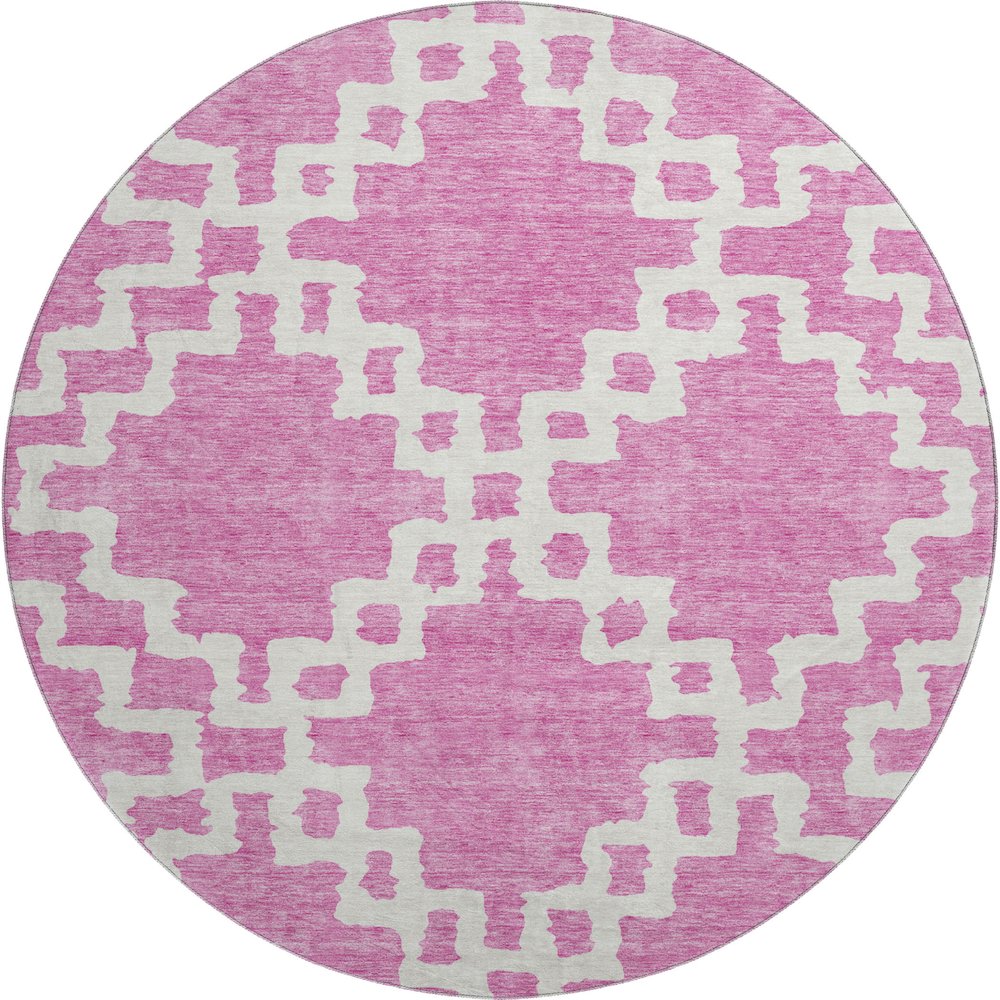 Premium Machine Washable Mayfield AMF902 Blush 8' x 8' Round Rug. Picture 1