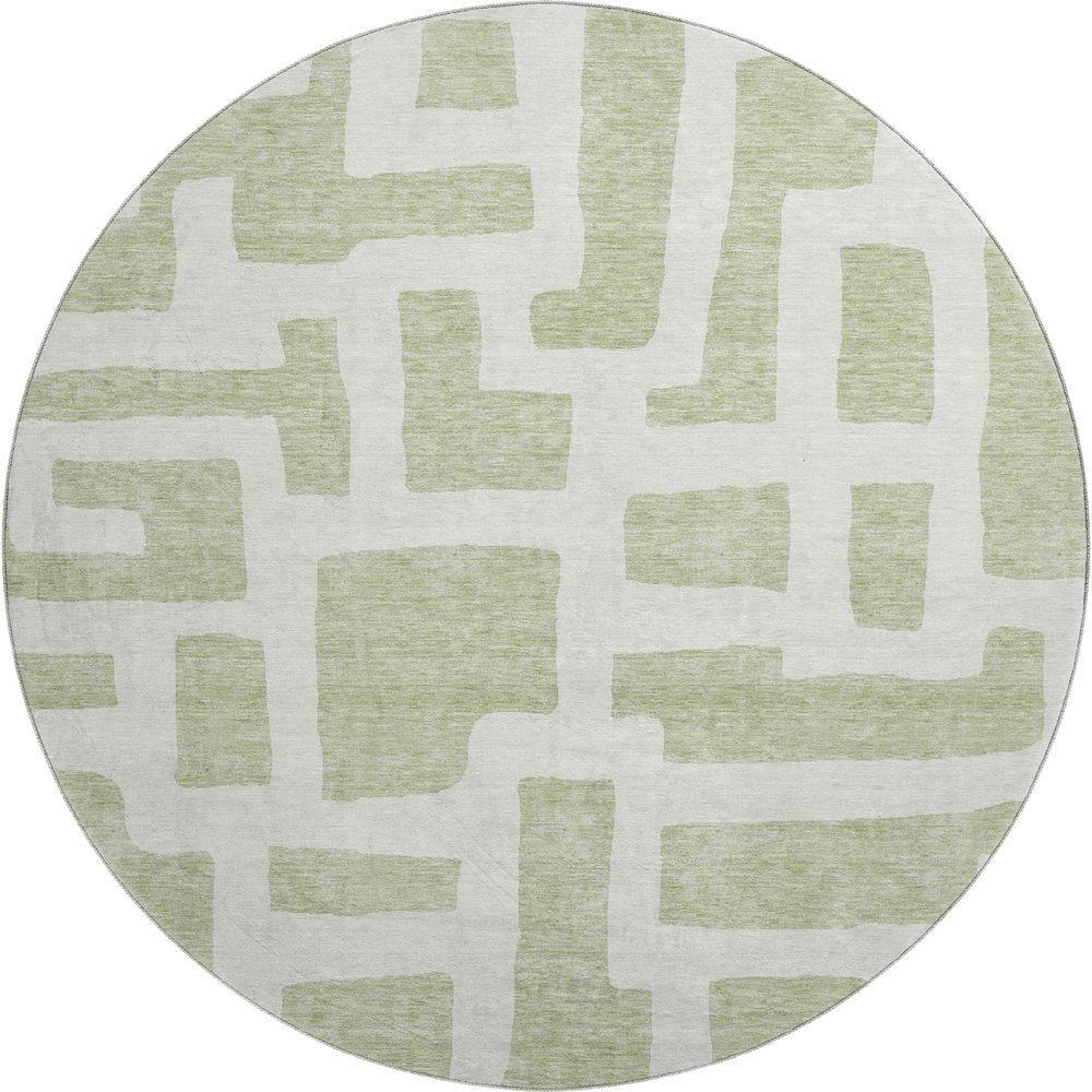 Premium Machine Washable Mayfield AMF903 Aloe 8' x 8' Round Rug. Picture 1