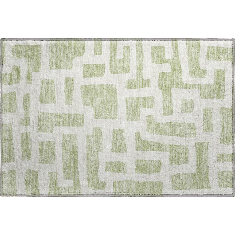 Premium Machine Washable Mayfield AMF903 Aloe 1'8" x 2'6" Rug. Picture 1