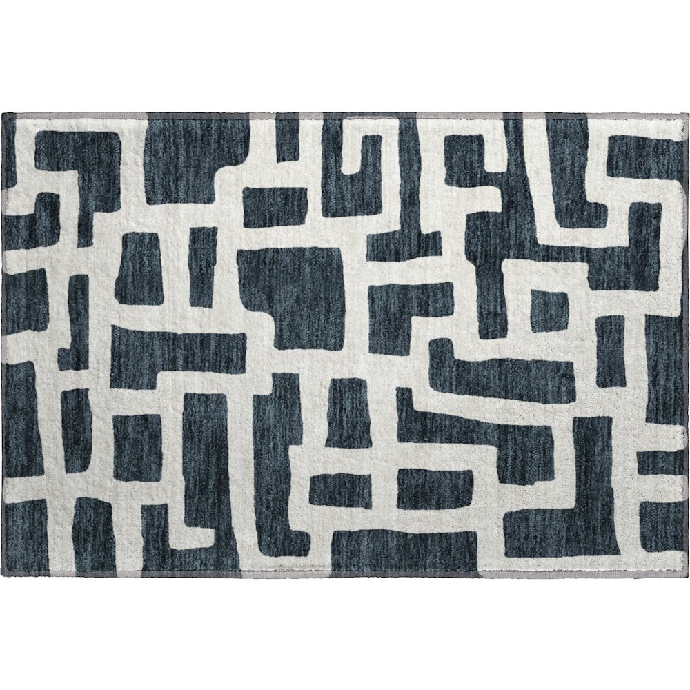 Premium Machine Washable Mayfield AMF903 Black 1'8" x 2'6" Rug. Picture 1