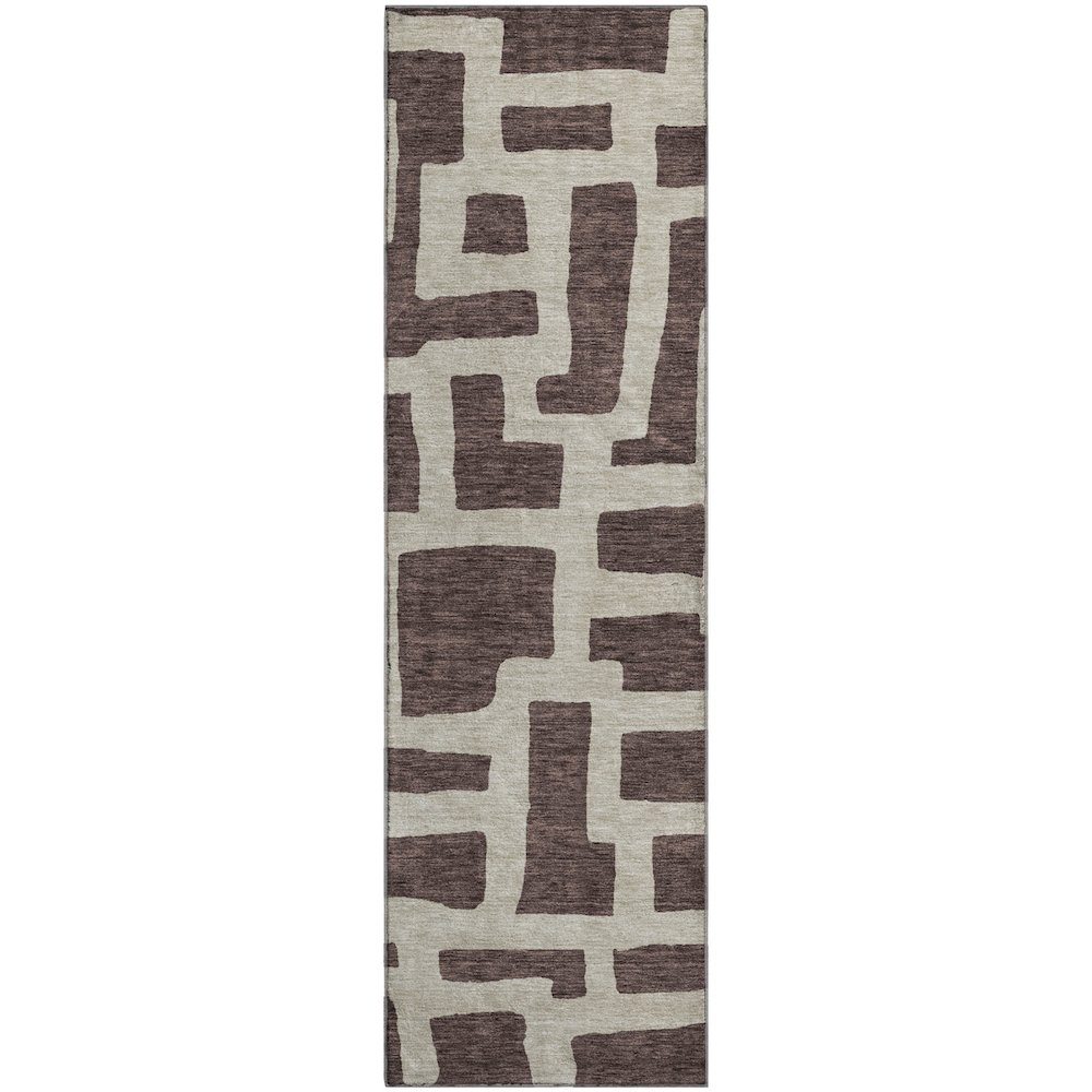 Premium Machine Washable Mayfield AMF903 Fudge 2'3" x 7'6" Runner Rug. Picture 1