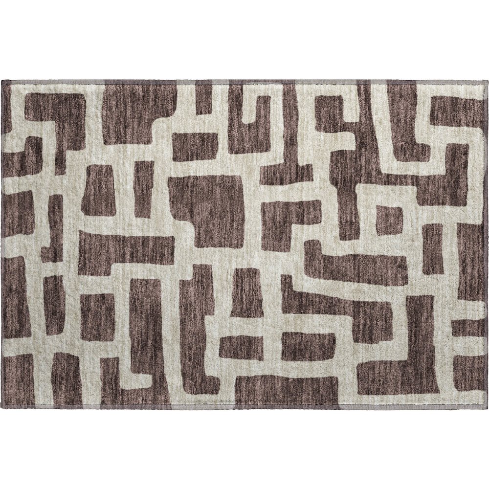 Premium Machine Washable Mayfield AMF903 Fudge 1'8" x 2'6" Rug. Picture 1
