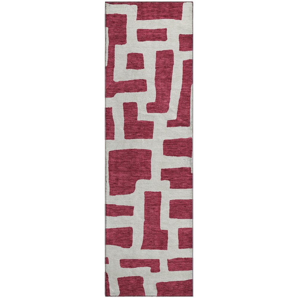 Premium Machine Washable Mayfield AMF903 Garnet 2'3" x 7'6" Runner Rug. Picture 1
