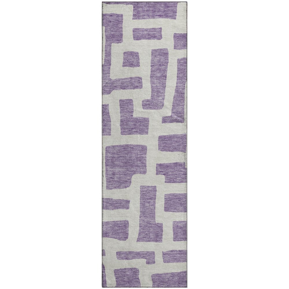 Premium Machine Washable Mayfield AMF903 Purple 2'3" x 7'6" Runner Rug. Picture 1