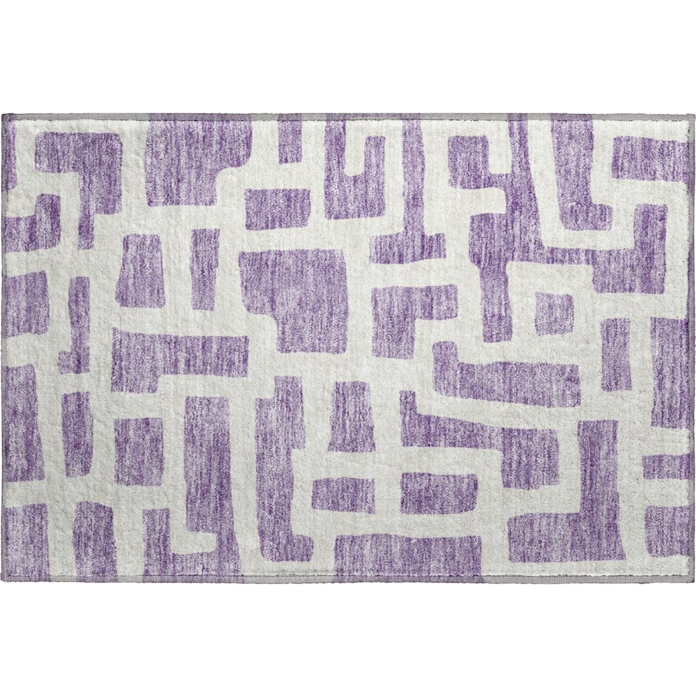 Premium Machine Washable Mayfield AMF903 Purple 1'8" x 2'6" Rug. Picture 1