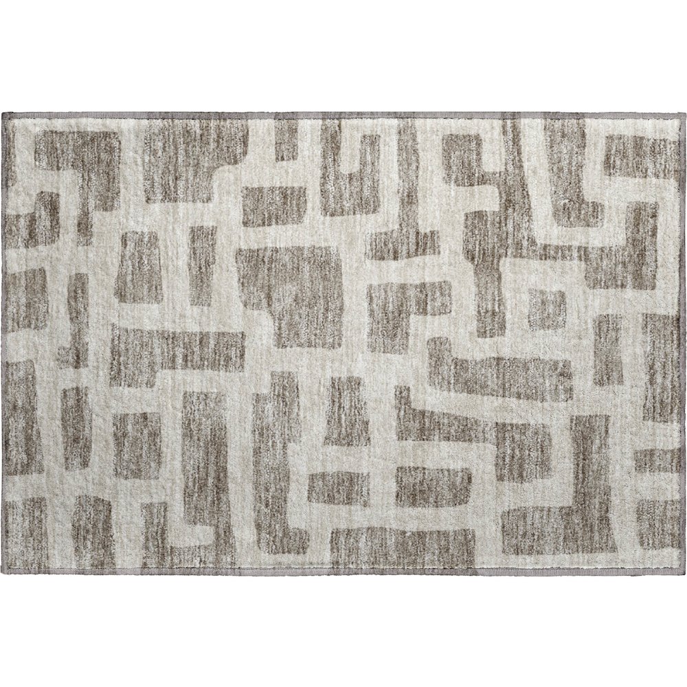 Premium Machine Washable Mayfield AMF903 Taupe 1'8" x 2'6" Rug. Picture 1