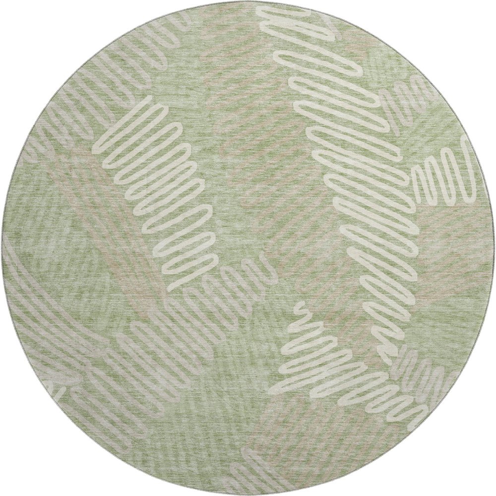 Premium Machine Washable Mayfield AMF904 Aloe 8' x 8' Round Rug. Picture 1