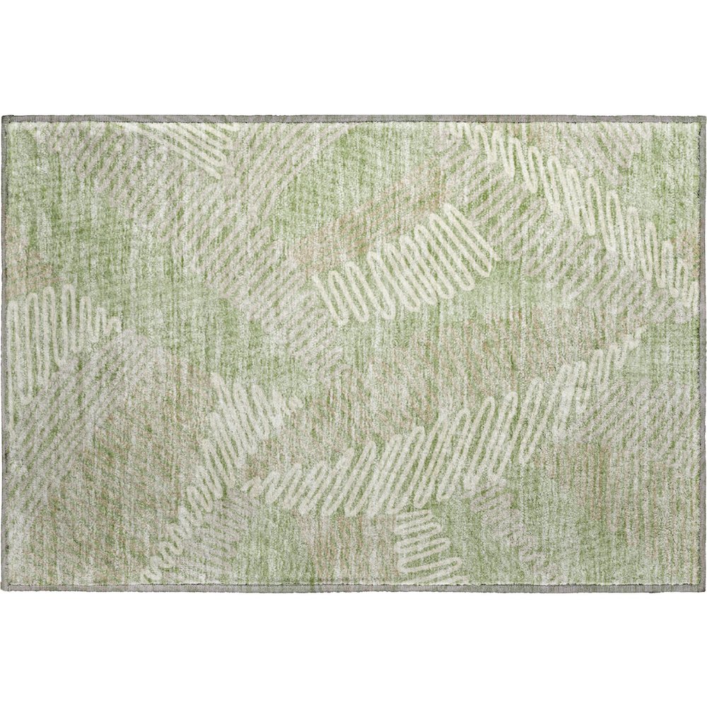 Premium Machine Washable Mayfield AMF904 Aloe 1'8" x 2'6" Rug. Picture 1