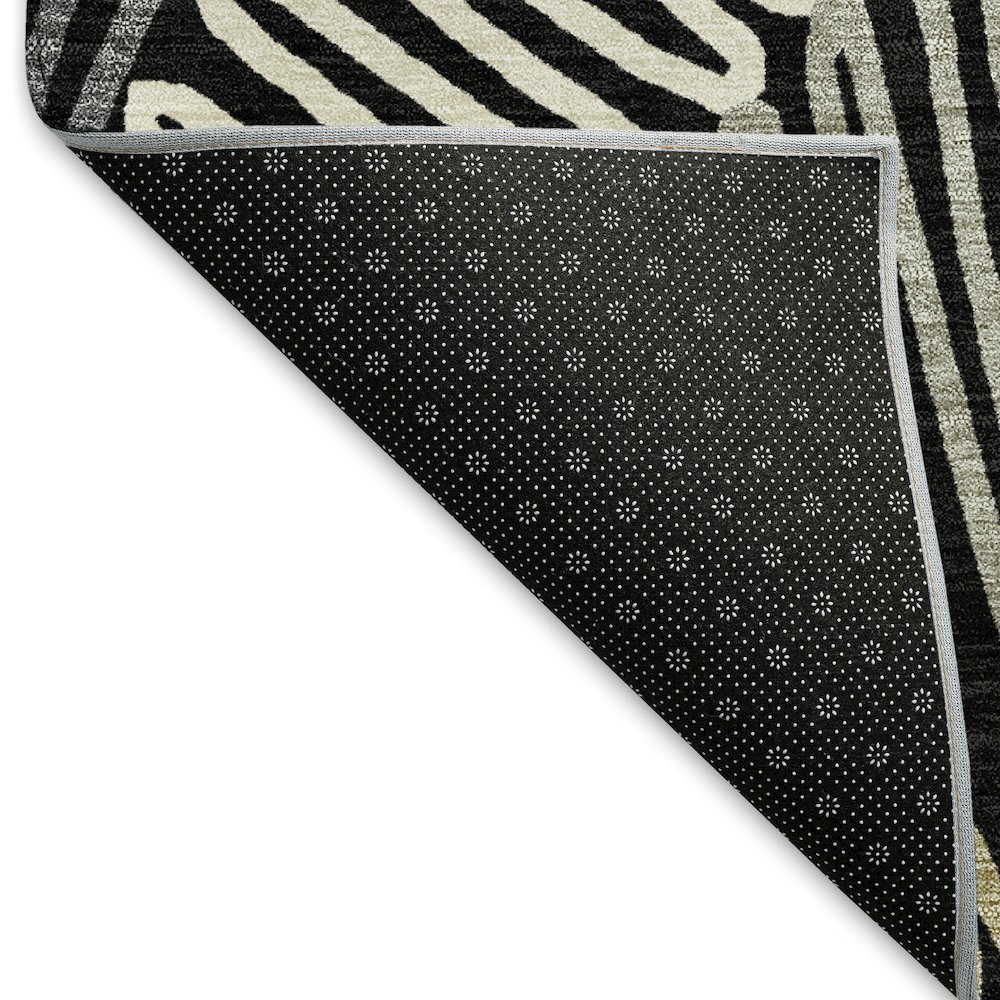Premium Machine Washable Mayfield AMF904 Black 1'8" x 2'6" Rug. Picture 2