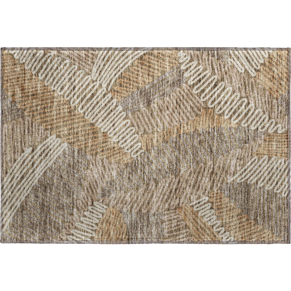 Premium Machine Washable Mayfield AMF904 Brown 1'8" x 2'6" Rug. Picture 1