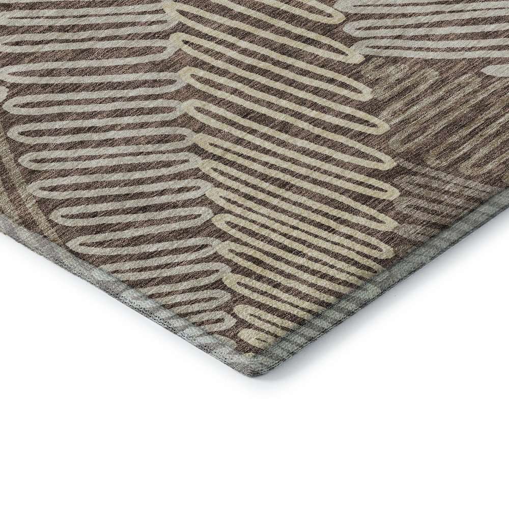 Premium Machine Washable Mayfield AMF904 Chocolate 1'8" x 2'6" Rug. Picture 3