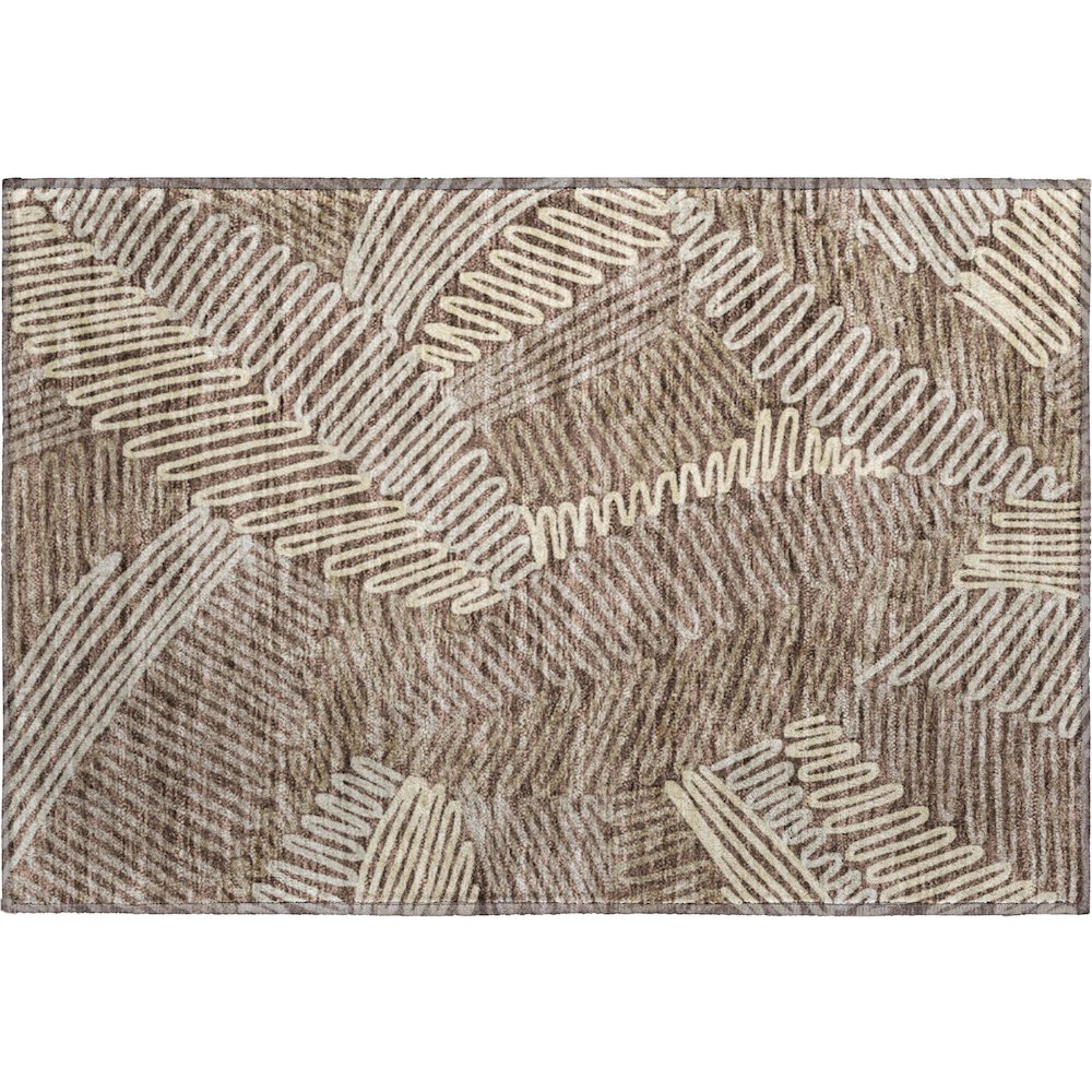 Premium Machine Washable Mayfield AMF904 Chocolate 1'8" x 2'6" Rug. Picture 1