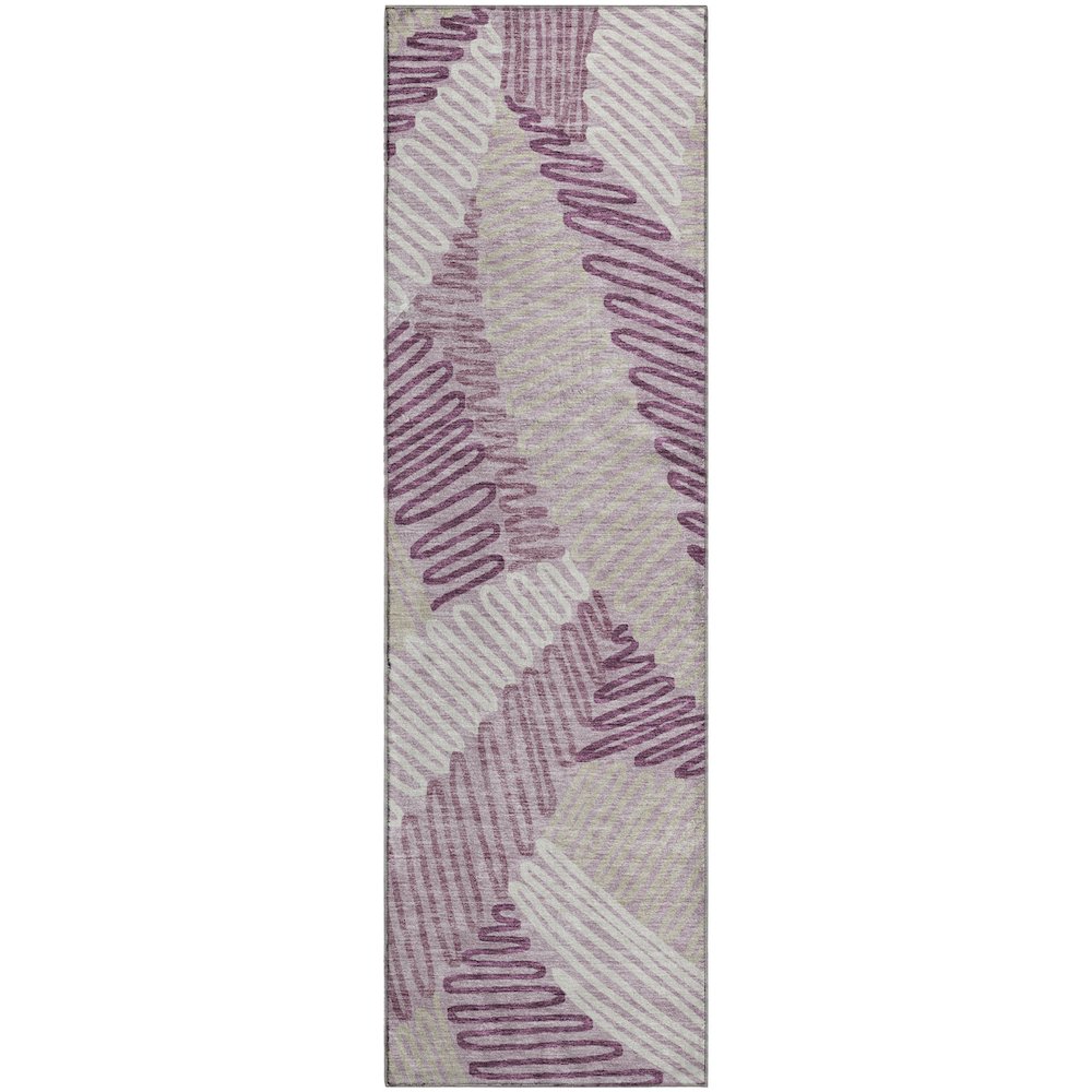 Premium Machine Washable Mayfield AMF904 Lavender 2'3" x 7'6" Runner Rug. Picture 1