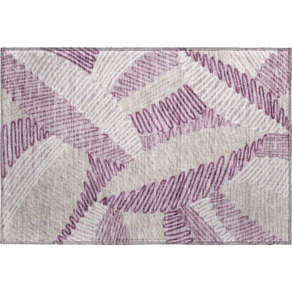 Premium Machine Washable Mayfield AMF904 Lavender 1'8" x 2'6" Rug. Picture 1