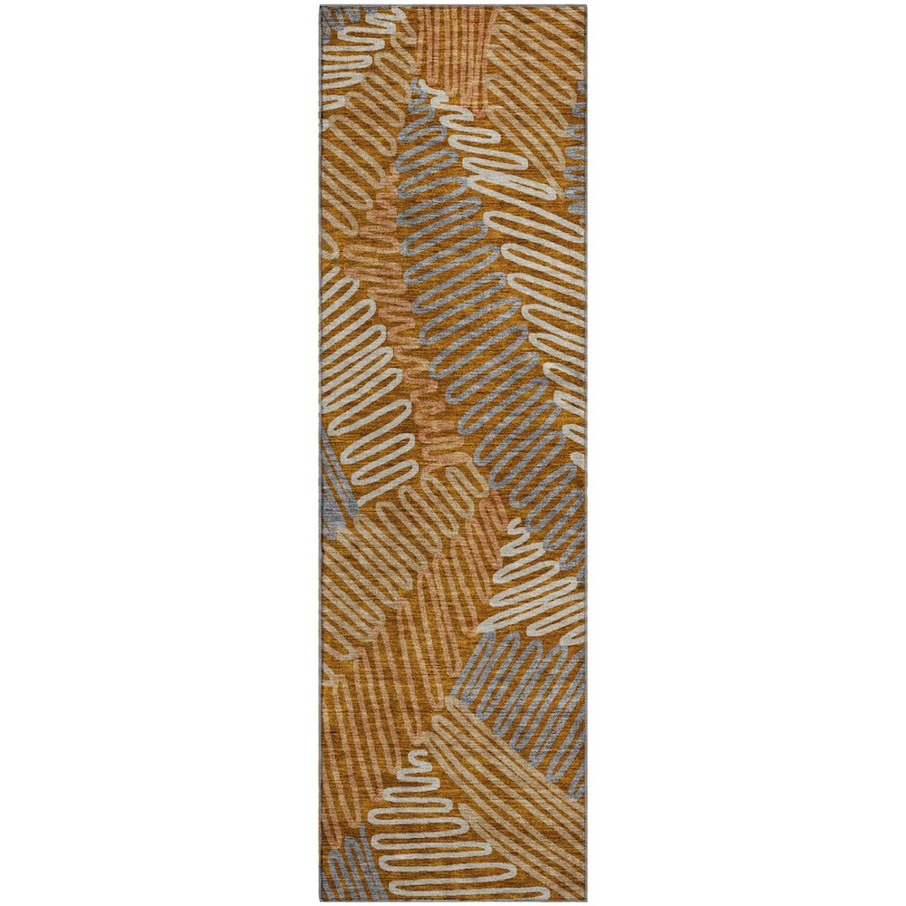 Premium Machine Washable Mayfield AMF904 Paprika 2'3" x 7'6" Runner Rug. Picture 1