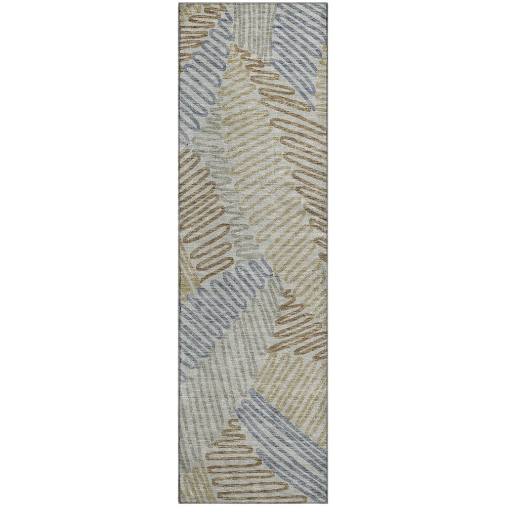 Premium Machine Washable Mayfield AMF904 Taupe 2'3" x 7'6" Runner Rug. Picture 1