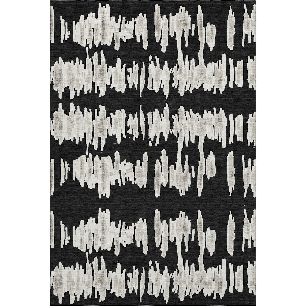 Premium Machine Washable Mayfield AMF905 Black 2'6" x 3'10" Rug. Picture 1