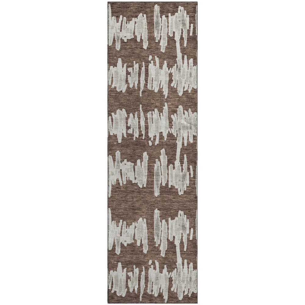 Premium Machine Washable Mayfield AMF905 Brown 2'3" x 7'6" Runner Rug. Picture 1