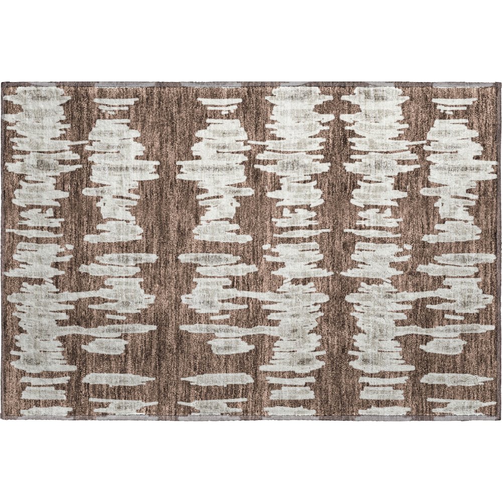Premium Machine Washable Mayfield AMF905 Brown 1'8" x 2'6" Rug. Picture 1