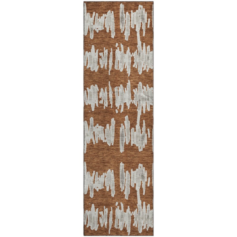Premium Machine Washable Mayfield AMF905 Paprika 2'3" x 7'6" Runner Rug. Picture 1