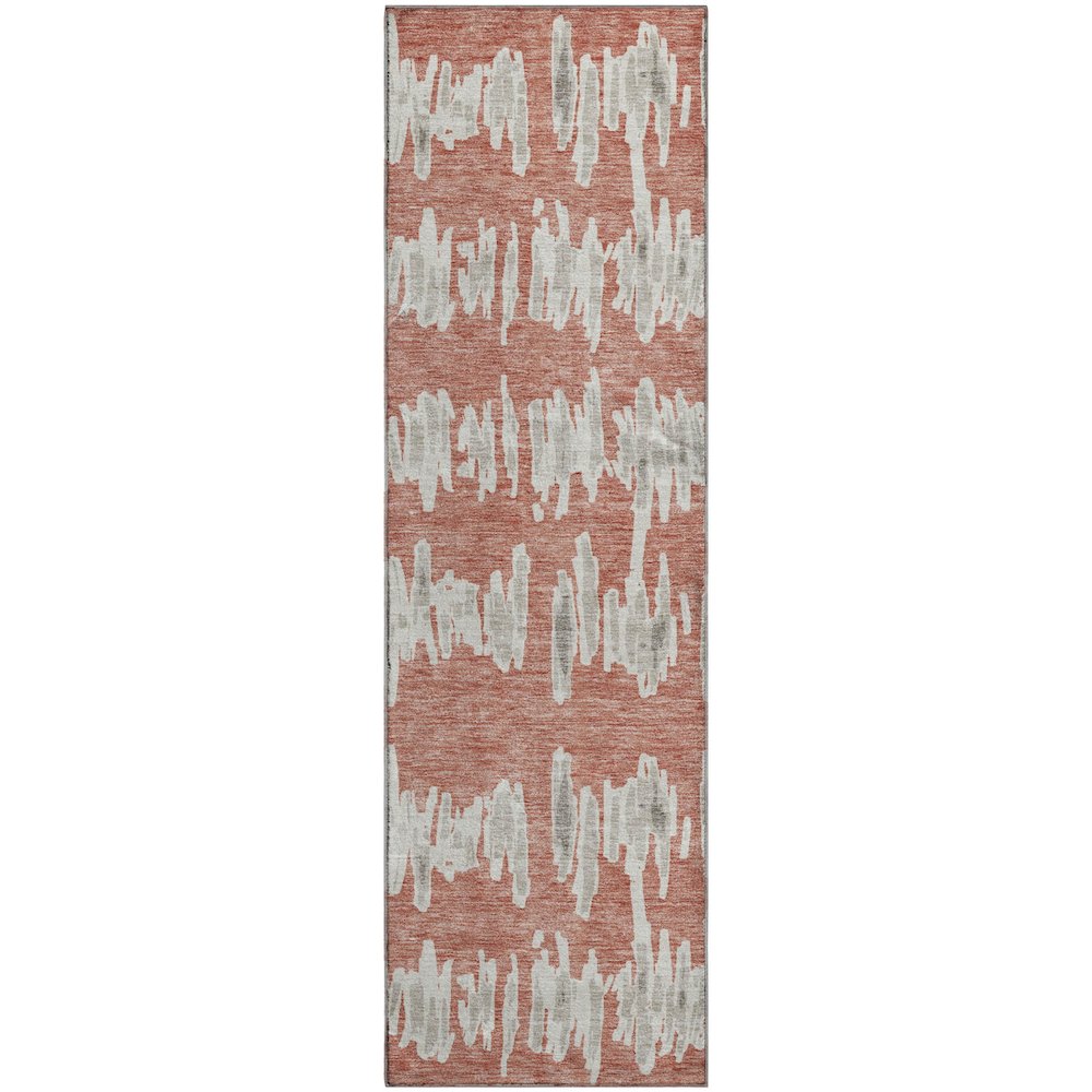 Premium Machine Washable Mayfield AMF905 Salmon 2'3" x 7'6" Runner Rug. Picture 1