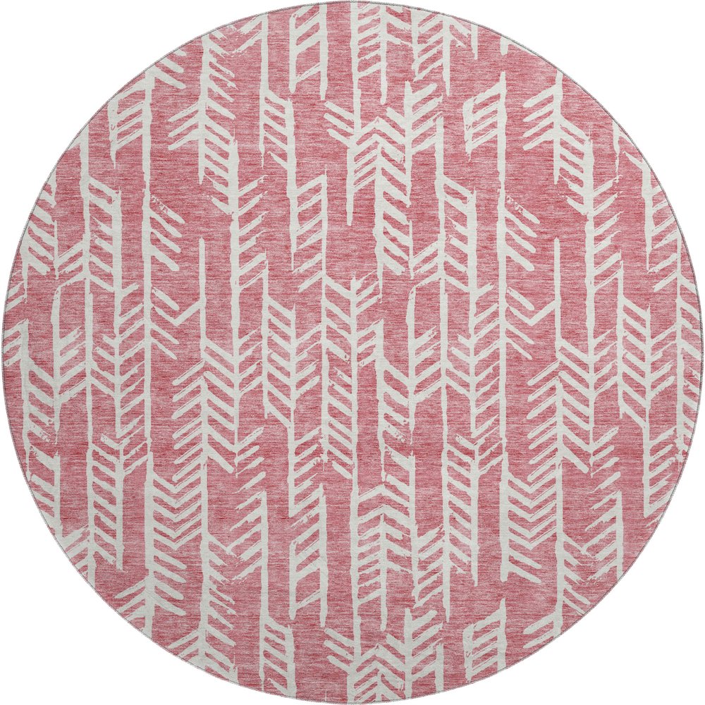 Premium Machine Washable Mayfield AMF906 Blush 8' x 8' Round Rug. Picture 1