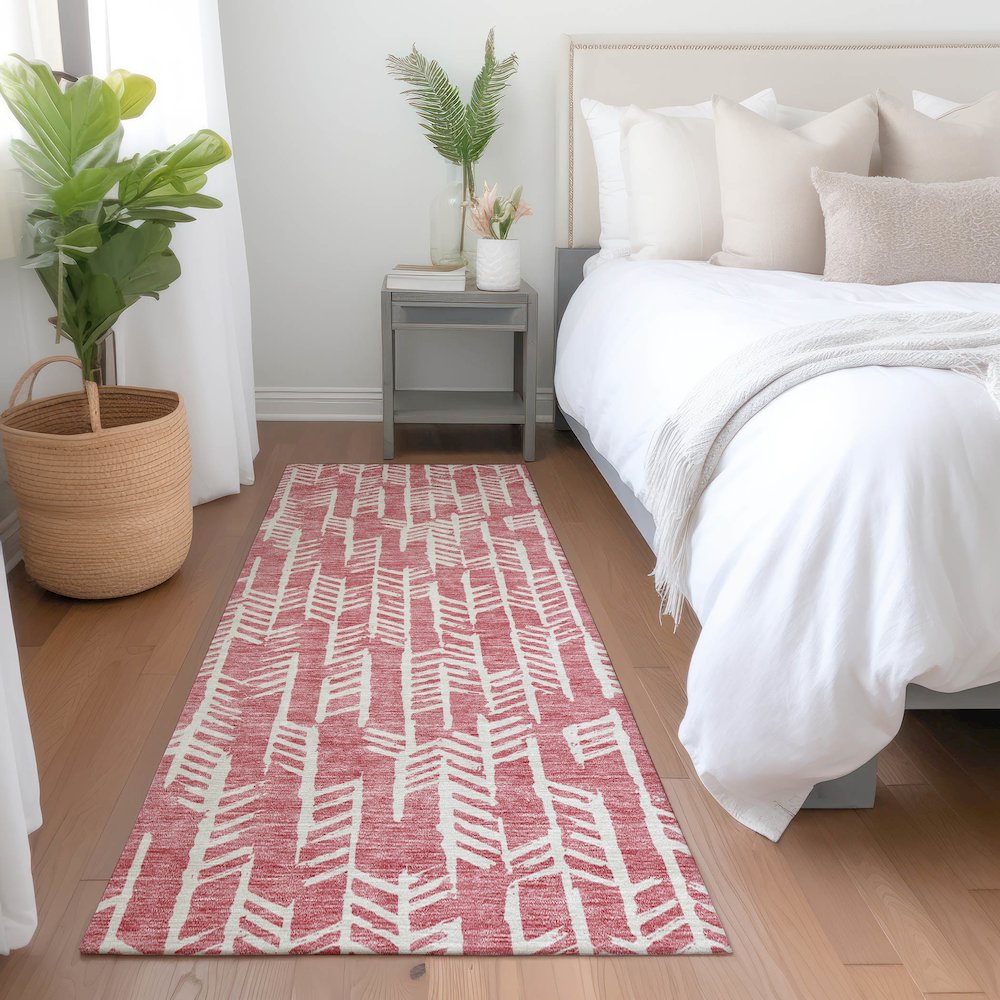Premium Machine Washable Mayfield AMF906 Blush 2'3" x 7'6" Runner Rug. Picture 5