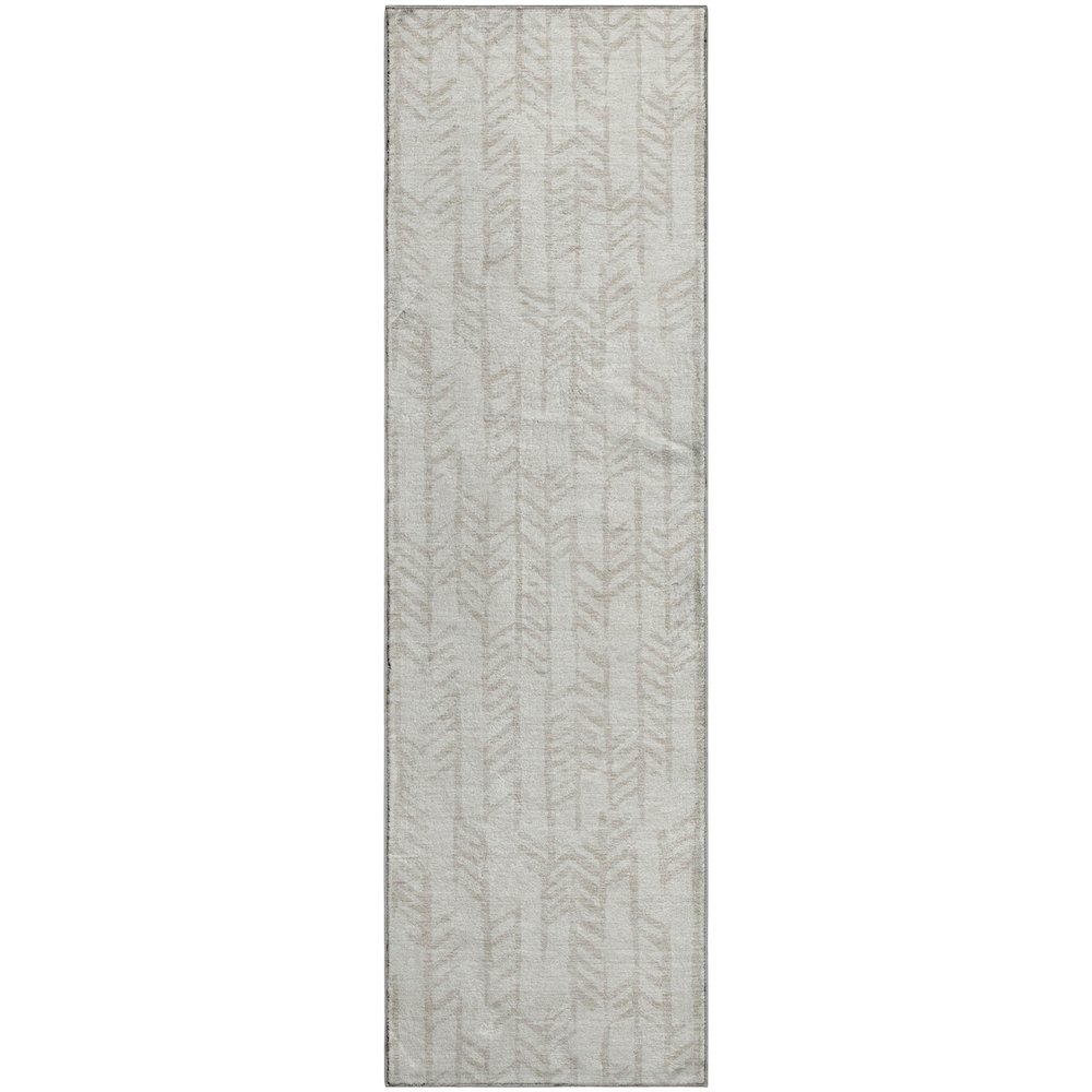 Premium Machine Washable Mayfield AMF906 Ivory 2'3" x 7'6" Runner Rug. Picture 1