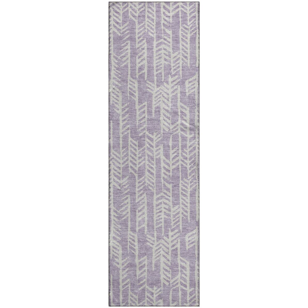 Premium Machine Washable Mayfield AMF906 Lavender 2'3" x 7'6" Runner Rug. Picture 1