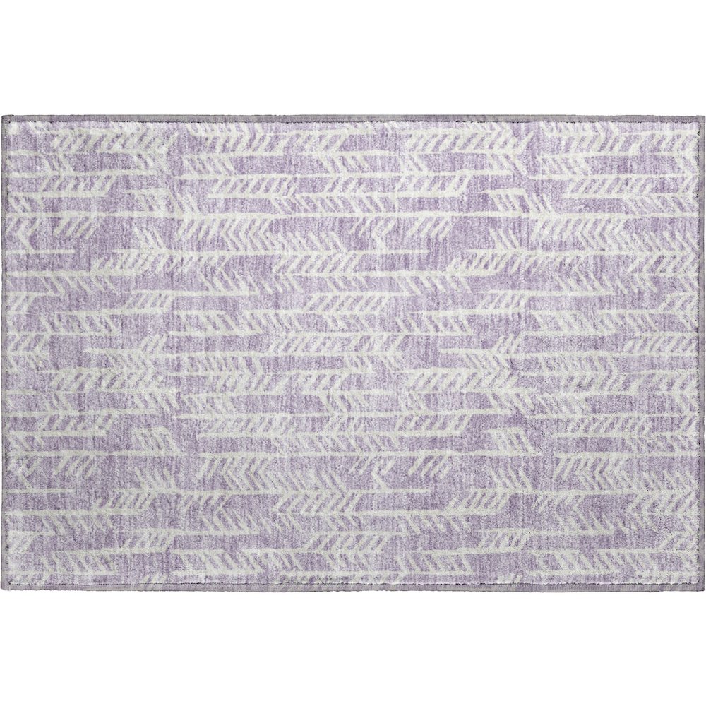 Premium Machine Washable Mayfield AMF906 Lavender 1'8" x 2'6" Rug. Picture 1