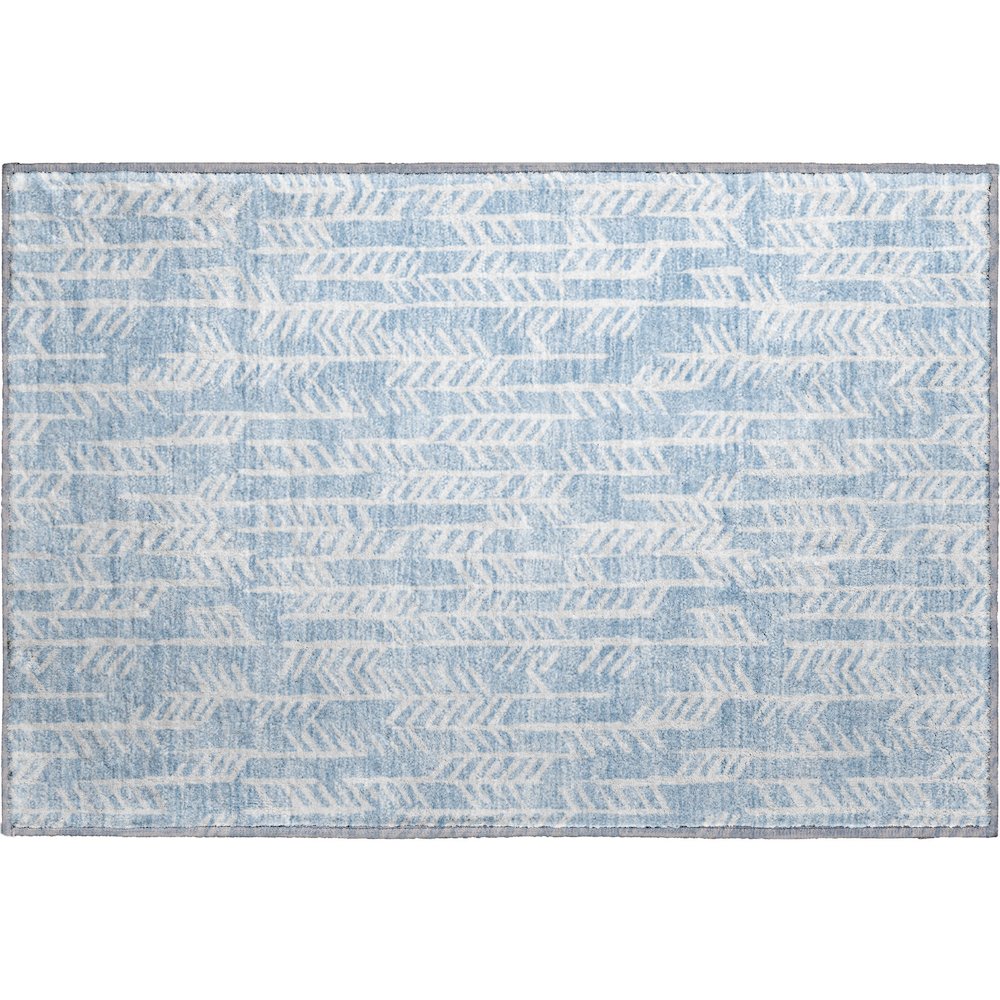 Premium Machine Washable Mayfield AMF906 Sky 1'8" x 2'6" Rug. Picture 1