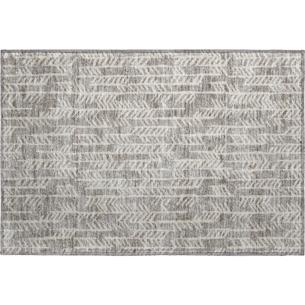 Premium Machine Washable Mayfield AMF906 Taupe 1'8" x 2'6" Rug. Picture 1