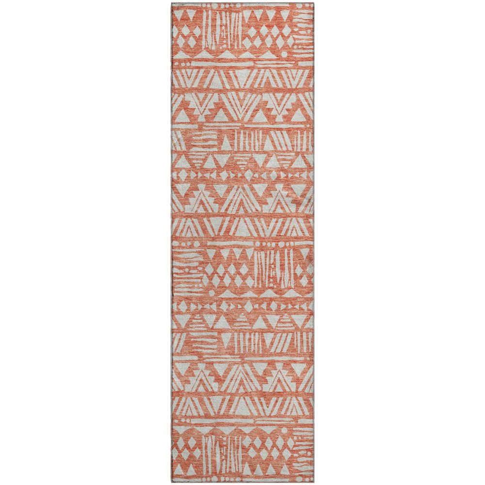 Premium Machine Washable Mayfield AMF907 Coral 2'3" x 7'6" Runner Rug. Picture 1