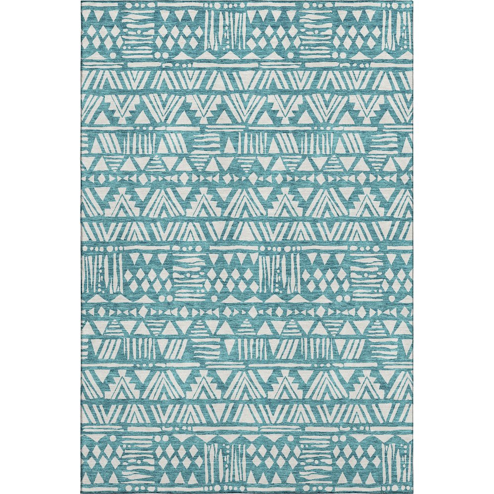 Premium Machine Washable Mayfield AMF907 Teal 2'6" x 3'10" Rug. Picture 1