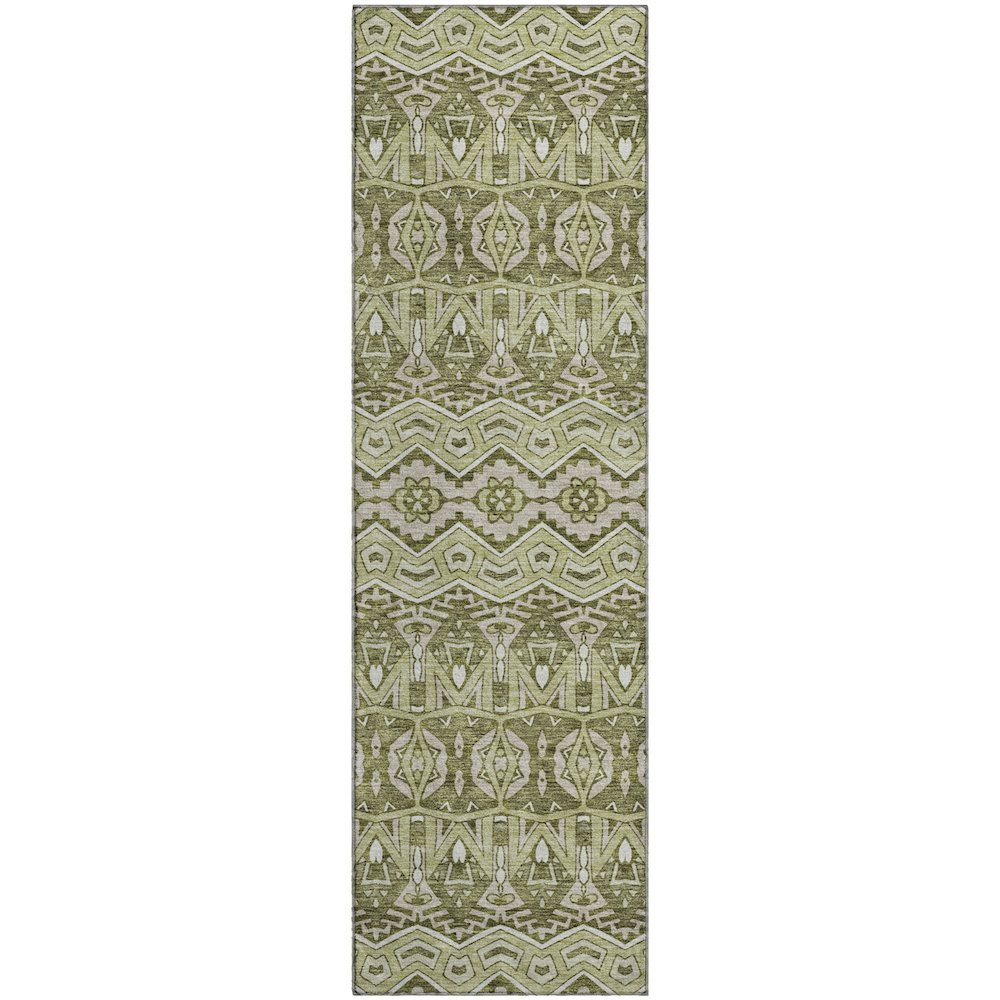 Premium Machine Washable Mayfield AMF909 Aloe 2'3" x 7'6" Runner Rug. Picture 1