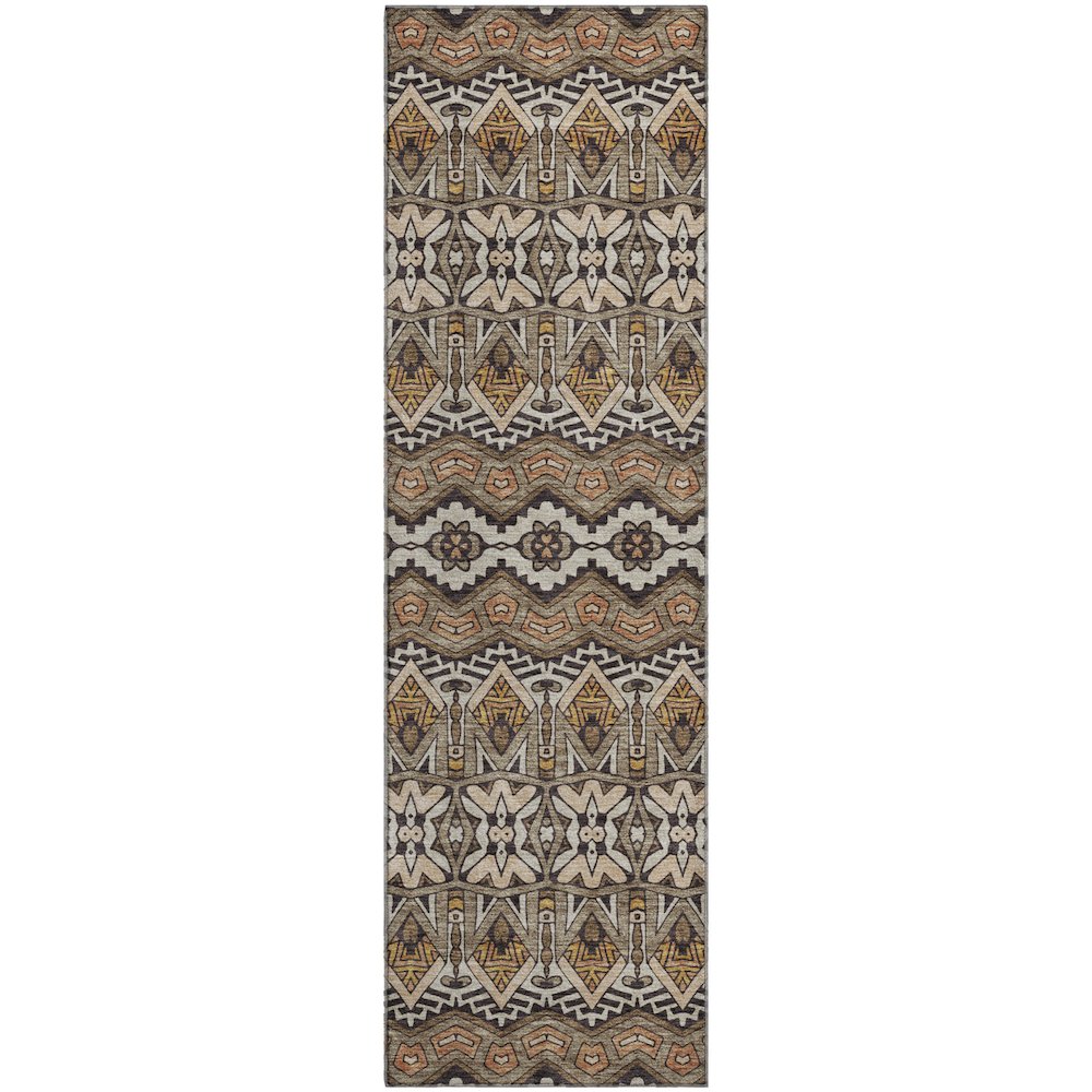 Premium Machine Washable Mayfield AMF909 Taupe 2'3" x 7'6" Runner Rug. Picture 1