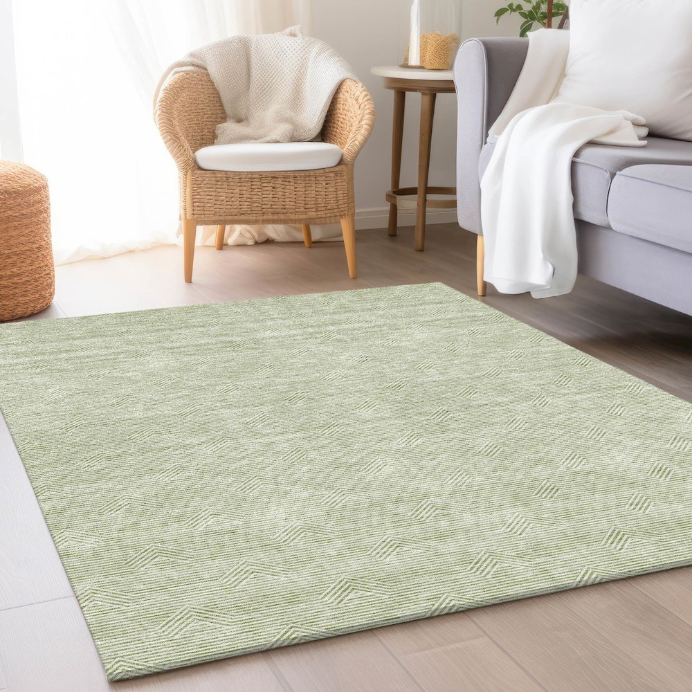 Premium Machine Washable Mayfield AMF910 Aloe 2'6" x 3'10" Rug. Picture 5